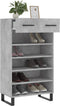 vidaXL - Schoenenkast - 60x35x105 - cm - bewerkt - hout - betongrijs