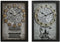 Muurklok Home ESPRIT Geel Wit Zwart Grijs Metaal Kristal Vintage 27,5 x 6,5 x 40,5 cm (2 Stuks)