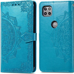 iMoshion Hoesje Geschikt voor Motorola Moto G 5G Hoesje Met Pasjeshouder - iMoshion Mandala Bookcase - Turquoise
