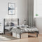 vidaXL - Bedframe - met - hoofdbord - metaal - zwart - 100x200 - cm
