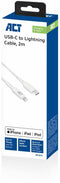 ACT AC3015 - USB-C naar Lightning Laad- en Datakabel - MFI Gecertificeerd Snel Laden 2 meter Wit