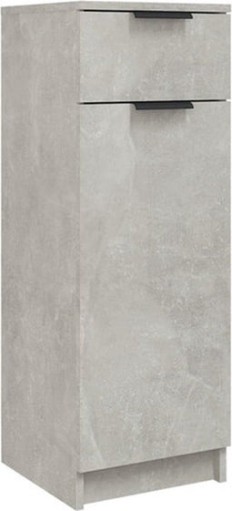 vidaXL - Badkamerkast - 32x34x90 - cm - bewerkt - hout - betongrijs