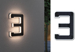 Paulmann Outdoor Solar huisnummer 3 - 3000K IP44 accu verwisselbaar