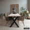 Old Inn - Eiken boomstamtafel 260x100 met X poten
