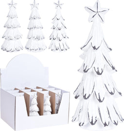 Kerstboom 16 cm wit 3 assorti