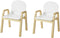SoBuy KMB24-Wx2 - Kinderstoel Set van 2 - Verstelbare zithoogte 23-35 cm - Wit (2 stuks)