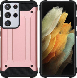 iMoshion Hoesje Geschikt voor Samsung Galaxy S21 Ultra Hoesje - iMoshion Rugged Xtreme Backcover - Rosé