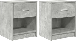 vidaXL - Nachtkastjes - 2 - st - met - lade - 40x34x50 - cm - betongrijs
