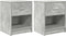 vidaXL - Nachtkastjes - 2 - st - met - lade - 40x34x50 - cm - betongrijs