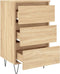 vidaXL - Nachtkastjes - 2 - st - 40x35x69 - cm - bewerkt - hout - sonoma - eikenkleurig