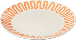 J-Line Curve bord - porselein - oranje - small - 4 stuks