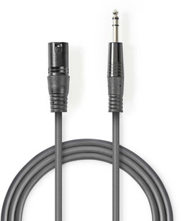 Nedis COTH15100GY50 - XLR-naar-6.35mm audiokabel - 500cm - Grijs