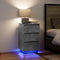 vidaXL - Nachtkastje - met - LED-verlichting - 38x34x65 - cm - betongrijs