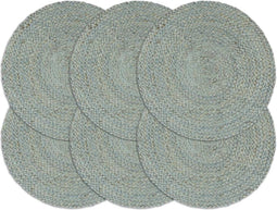 vidaXL - Placemats - 6 - st - rond - 38 - cm - jute - olijfgroen