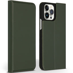 Accezz iPhone 13 Pro Max - Premium Leather Slim Bookcase - Krasbestendig - Groen