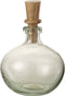 J-Line Rond fles en kurk - glas & hout - transparant - woonaccessoires