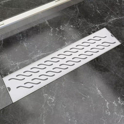 vidaXL - Doucheafvoer - rechthoekig - golf - 530x140 - mm - roestvrij - staal