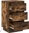 vidaXL - Nachtkastje - met - LED - Rook - eiken - 39x34,5x65 - cm - Geperst - Hout
