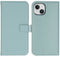 Selencia iPhone 15 - Echt Lederen Bookcase - 3 Pashouders - Air Blue