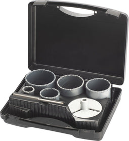 IRWIN Set TCT gatenzagen 5PCS voor steen in koffer, 33, 53, 68 ,73 en 83mm. Diepte 83mm. Inclusief adaptor