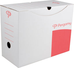Pergamy archiefdoos, 15 x 25 x 33 cm (b x h x d), wit, automatische montage 10 stuks