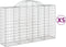 vidaXL - Schanskorven - 5 - st - gewelfd - 200x50x120/140 - cm - ijzer