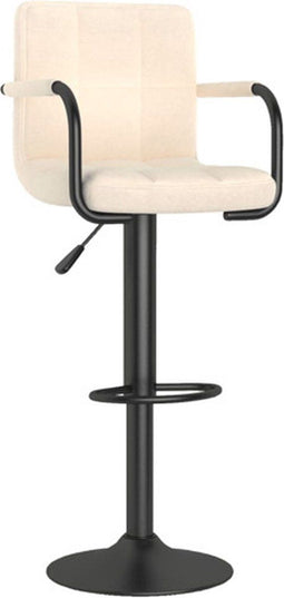 vidaXL - Barkruk - stof - crèmekleurig