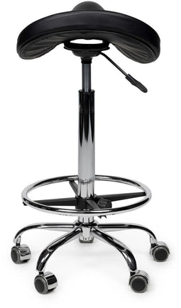 Premium Zadelkruk - Hoog - Ergonomisch met voetring - Zwart