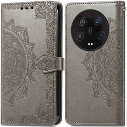 iMoshion Hoesje Geschikt voor Xiaomi 13 Ultra Hoesje Met Pasjeshouder - iMoshion Mandala Bookcase - Grijs