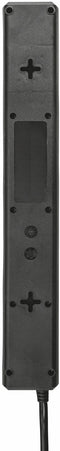 Trust Surge Protector 6 ports - Beveiligde stekkerdoos - 6x Geaarde stekkers - Zwart