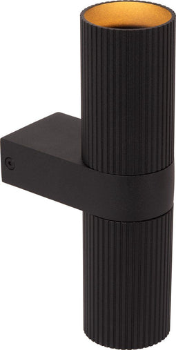 Lucide CLUBS - Wandspot 2xGU10 Dimbaar - Zwart (2 stuks)