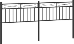 vidaXL - Hoofdbord - 200 - cm - metaal - zwart