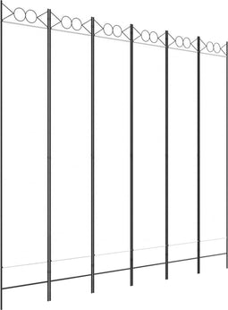vidaXL - Kamerscherm - met - 6 - panelen - 240x220 - cm - stof - wit
