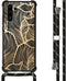 iMoshion Hoesje Geschikt voor Huawei P30 Pro Hoesje Met Koord - iMoshion Design Hoesje met Koord - Goud / Zwart / Golden Leaves