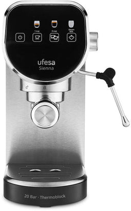 Ufesa 71706016 - Espressomachine - 20 bar 1360 W 0,9 l Zwart Roestvrijstaal