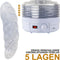 Voedseldroger - fruitdroger - droogoven - dehydrator - voedsel drogen - droogautomaat - 5 lades