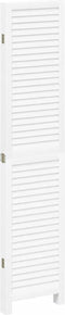 vidaXL - Kamerscherm - met - 4 - panelen - massief - paulowniahout - wit