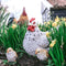Tuinfiguur broedende kip | wit | 24x18x20cm