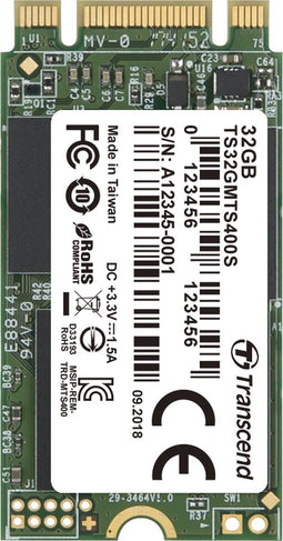 Transcend MTS400 - M.2 SSD - 32 GB - SATA III 6 Gb/s - tot 560 MB/s lezen