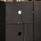 SoBuy FSB78-SCH - Magnetronkast op Wieltjes - Opbergkast met Glazen Deur en Lade - Zwart - 88,5x89x40cm