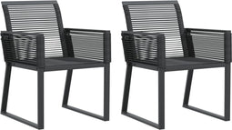 vidaXL - Tuinstoelen - 2 - st - poly - rattan - zwart