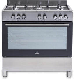 Everglades EVCK9011 - Gasfornuis - RVS - 90CM - 96 Liter - 6 Ovenstanden - Wokbrander - Timer - 5 Jaar Garantie