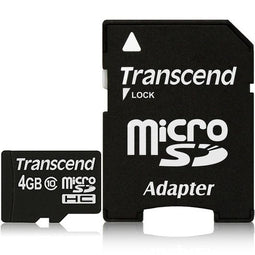 Transcend microSDHC 4GB - Geheugenkaart Class 10 - Leessnelheid 45MB/s