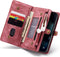 Caseme - vintage 2 in 1 portemonnee hoes - Geschikt voor iPhone 13 Mini - Rood
