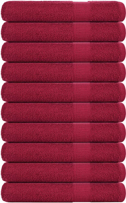 vidaXL - Saunahanddoeken - 10 - st - 80x200cm - 360g/m² - 100% - katoen - bordeauxrood