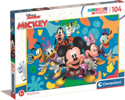 Clementoni - Puzzel - 104 Stukjes - Super Mickey and Friends - Puzzel Voor Kinderen - Supercolor