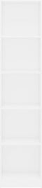 vidaXL - Boekenkast - met - 5 - schappen - 40x24x175 - cm - bewerkt - hout - wit