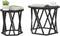 vidaXL - Nesting - Tafelset - 2 - stuks - Zwart - Eiken - Hout