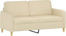 vidaXL - Tweezitsbank - 140 - cm - stof - crèmekleurig