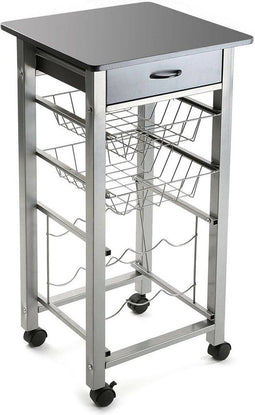 Groentetrolley Versa Grijs PVC 40 x 82 x 40 cm